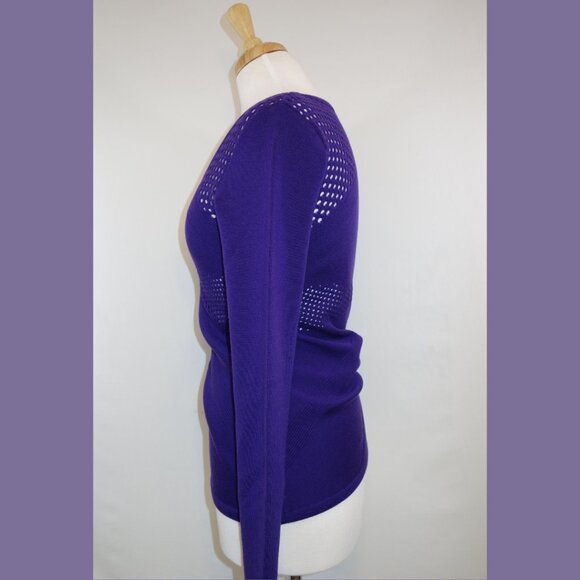 Versace Purple Scoop Neck Wool Sweater - Size 42 - Picture 3 of 13